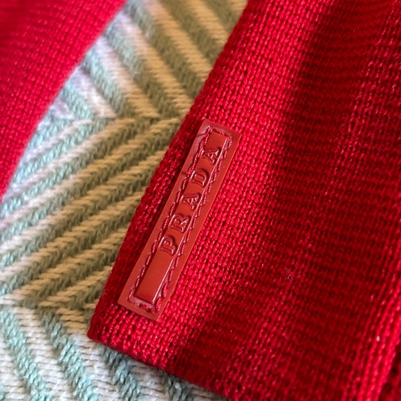 Prada Red Wool Zip-up Sweater, woman’s size 44 (S/M) - Picture 8 of 12